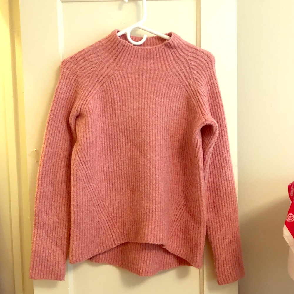 Pink Madewell mock turtleneck